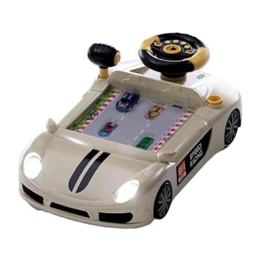 Imagem de YIJU Simulação de direção volante brinquedo crianças jogo de mesa fingir brincar aprendizagem corrida desafio brinquedo para crianças pequenas, Branco
