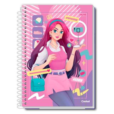 Imagem de Caderno Universitário Feminino Pop Fashion 280F/20 Matérias Credeal