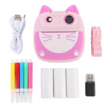 Imagem de Impressão Instantânea de Câmera Infantil, Câmera Digital Kitty que Imprime Fotos para Crianças, Zoom 4x, para 3 4 5 6 7 8 9 Meninas Meninos de 10 Anos, Com Cartão SD de 32 GB