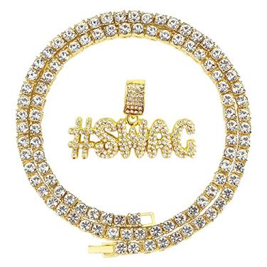 Imagem de HH BLING EMPIRE Correntes com pingente gelado para homens, prata, ouro, diamante, letra, nome para meninos, hip hop, cabra, joias de rapper, presentes, Zinco, strass crítico