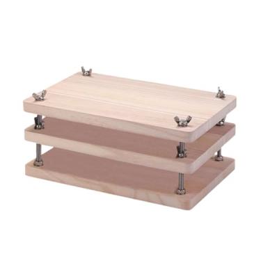 Imagem de Fancyes Prensa para livros, prensa para encadernação em madeira, prática, máquina de prensa de papel plano, ferramenta de ligação para documentos de papelão,