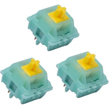 Imagem de Zjmehty GATERON Goldenrod Yellow Pro Switches para teclado mecânico MX, 5 pinos linear/55gf/pré-lubrificado/LED plug-in / interruptores de longa duração (108 peças)