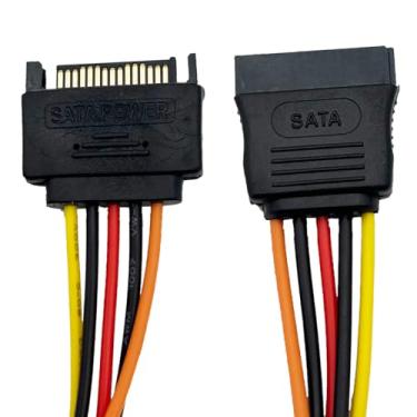 Imagem de Dosyerlbf Cabo de extensão de alimentação SATA de 11,8 polegadas de 15 pinos - extensor SATA macho para fêmea - Cabo de alimentação de disco rígido, cabo de alimentação SSD - 30 cm (2)