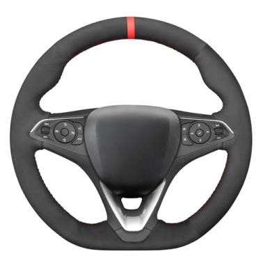 Imagem de MEWANT Capa de volante de camurça para Opel Astra (K) 2015-2020 / Combo 2018-2020 / Corsa (E|F) 2014-2020 / Grandland X 2017-2020 / Insignia (CT) B 2017-2020