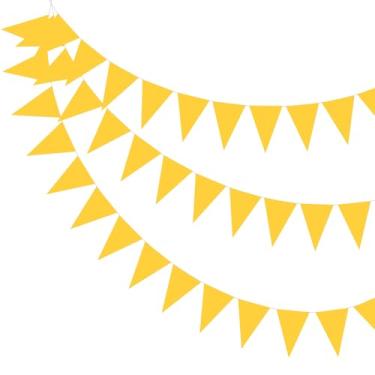 Imagem de PATIKIL Bandeiras de bandeira de flâmula de 15 metros, bandeiras de galhardete de tecido de feltro, bandeira, triângulo, bandeira, bandeira, bandeira, bandeira, guirlanda para decoração de festa de