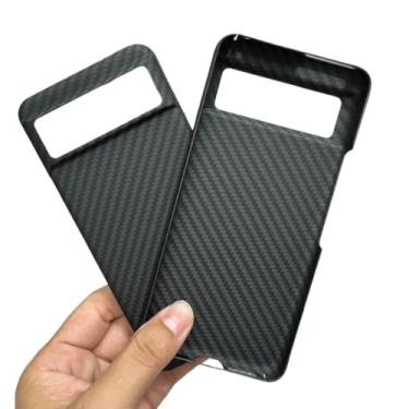 Imagem de waillynice Capa protetora de fibra de carbono de grau militar para Google Pixel 8 Pro, capa ultrafina de fibra de aramida para Pixel 8 A 5G (preta (buraco grande), para Pixel 8A)