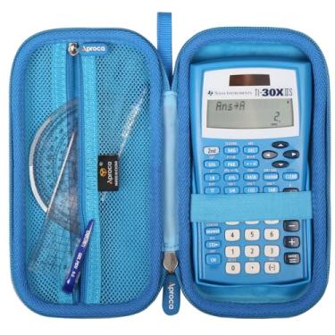 Imagem de Aproca Caixa de calculadora compatível com calculadora científica Texas Instruments TI-30XIIS / TI-30X IIS 2 linhas/Casio FX-991EX Fx-82es Plus, bolsa de armazenamento - azul (apenas capa)