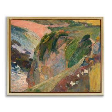 Imagem de Stupell Industries Clássico Gauguin Above The Sea Framed Floater Canvas Wall Art Design por one1000paintings, moldura flutuante dourada, 78 x 63 cm