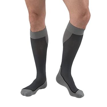 Imagem de JOBST Meias de compressão esportivas até o joelho 15-20 mmHg, Preto/cinza, X-Large (1 Pair)