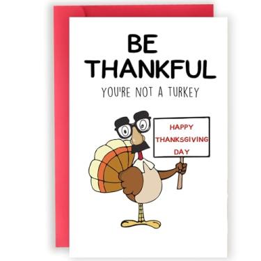 Imagem de Abeletree Cartões engraçados de Ação de Graças com Envelope 13 x 20 cm, lindo vale-presente de Ação de Graças para a família, amigo, professor, decoração de feliz dia de Ação de Graças - Be Thankful