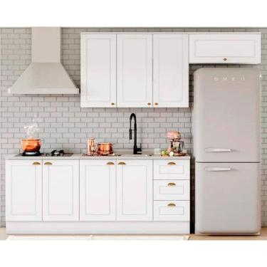 Imagem de Kit Cozinha Modulada 5 Peças Americana (2Aéreos+2Balcões+1Complemento) s/Pia CZ130 Branco - Henn