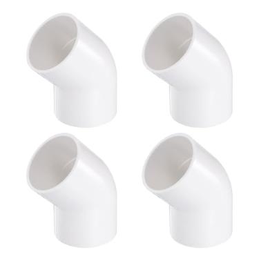 Imagem de HARFINGTON 4 peças de encaixes de tubulação de cotovelo de 45 graus 5 cm 2 vias PVC grau móveis canto conector ângulo cotovelo saída lateral para esgoto encanamento tubo de drenagem suprimentos de
