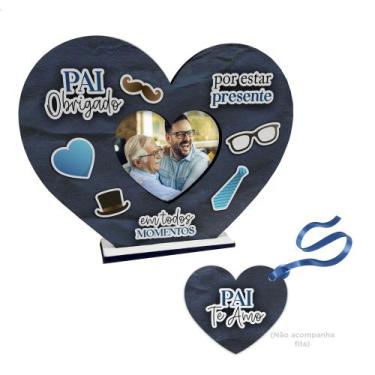 Imagem de Kit 50 Lembranças Dia Dos Pais Coração e Chaveiro - Deliparts, 1