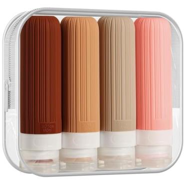 Imagem de Frascos de viagem de 90 mL para produtos de higiene pessoal, frascos de viagem à prova de vazamento, conjunto de 4 peças, frascos recarregáveis para xampu, sabonete líquido, loções type3