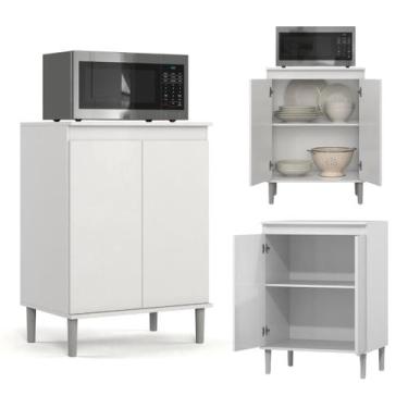 Imagem de Armário Cozinha Estilo Americano Suporte Microondas 2 Portas - EJ MOVE