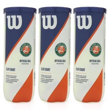 Imagem de Bola de Tênis Wilson Roland Garros Oficial Clay Pack com 03 Tubos