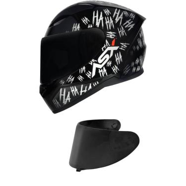 Imagem de Capacete Asx City Fun Preto e Branco Mais Viseira Fumê