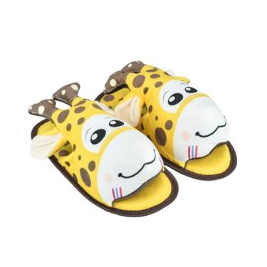Imagem de Chinelo Pantufa Girafa Tradicional Sandalia Sola Antiderrapante Quentinho Feminino Unissex Adultos Conforto Menina (Amarelo, BR, Criança de 9 a 12 anos, Faixa Numérico, 35, 36)