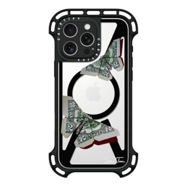 Imagem de CASETiFY Capa Ultra Bounce para iPhone 16 Pro Max [à prova de choque/10 m. Proteção contra quedas de grau militar 10x/compatível com Magsafe] - Capa para iPhone Moneyfly - Preto transparente