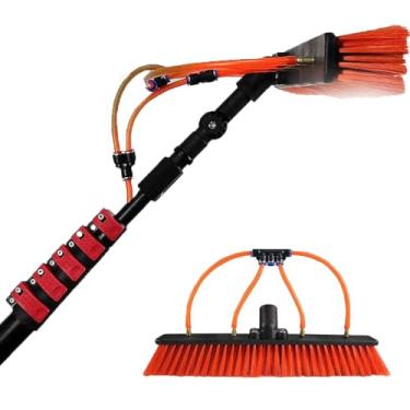 Imagem de Escova e poste de limpeza de painéis solares, poste alimentado por água, ferramentas de limpeza de telhado de conservatório, adequado para limpeza de painel fotovoltaico de telhado de conservatório,