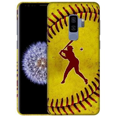 Imagem de GlamCase Capa para Samsung Galaxy S9 Plus, Galaxy S9 Plus - Design de jogador de softbol para meninas impresso fino e elegante bonito plástico rígido capa protetora para telefone traseira/capa para
