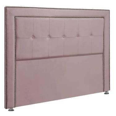 Imagem de Cabeceira Estofada para Cama Box Casal 140cm Ravena Veludo - SOFA STORE Cor:Veludo Rosê Gold
