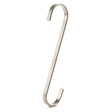 Imagem de RuiLing Pacote com 6 ganchos lisos de aço cromado preto de 23 cm – gancho em forma de S pesado para utensílios de cozinha, panelas, utensílios, plantas, toalhas, ferramentas de jardinagem, roupas, Pearl Nickel, 9inch