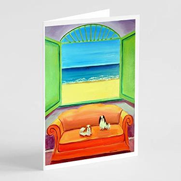 Imagem de Caroline's Treasures 7187GCA7P Cartões de felicitações sentados e envelopes japoneses, pacote com 8, 7 x 5, multicolorido