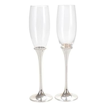 Imagem de Lasody Conjuntos de presentes de casamento (taça de champanhe, cristal, prata)