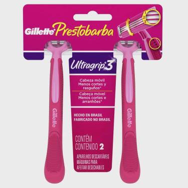 Imagem de Aparelho de depilar descartável feminino gillette prestobarba ultragrip 3 2 unidades