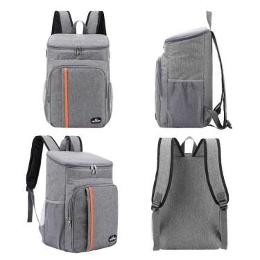 Imagem de Mochila Térmica Cooler 18L Impermeável Quente Frio - Cinza