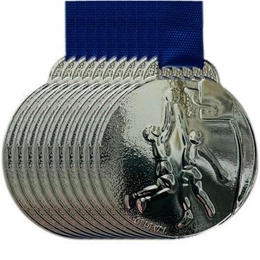 Imagem de Kit 10 Medalhas De Basquete 3.5cm Ouro Prata Bronze Escola prata