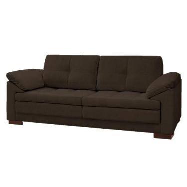 Imagem de Sofá Decorativo Sala de Estar Marselha Fixo 2 Lugares 215cm Couro Capu