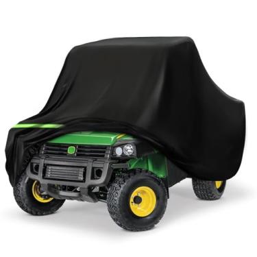 Imagem de Capa de jacaré impermeável tamanho completo para John Deere HPX615E/815E com OPS ou Cabine, 210T Capa de jacaré de proteção para todos os climas com tiras à prova de vento e forro de algodão - preta