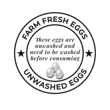 Imagem de 500 peças de 5 cm de embalagem de ovos frescos da fazenda etiquetas de ovos não lavados para embalagem de ovo de codorna a granel decalque de sinal de embalagem de ovo de codorna