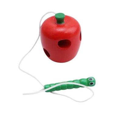 Imagem de Crianças De Madeira Montessori Brinquedo Minhoca Comer Frutas Treiname