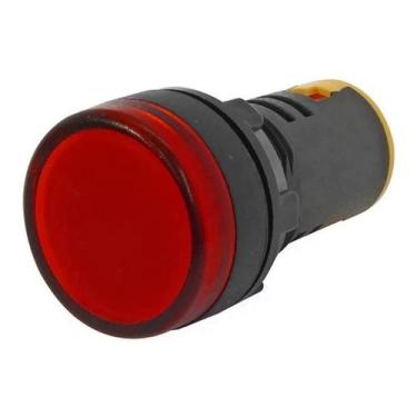 Imagem de Sinaleiro Led 48vcc/Ca Vermelho Ip65 22mm L20-Ar8-R Metaltex, Preto e 