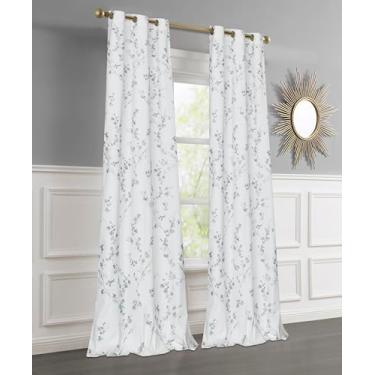 Imagem de Cortinas escurecidas para quarto e sala de estar, conjunto de 2 painéis, 91 cm x 213 cm (total de 182 cm de largura), controle de luz e privacidade, semiescurecido, lavável na máquina, ilhós de aço