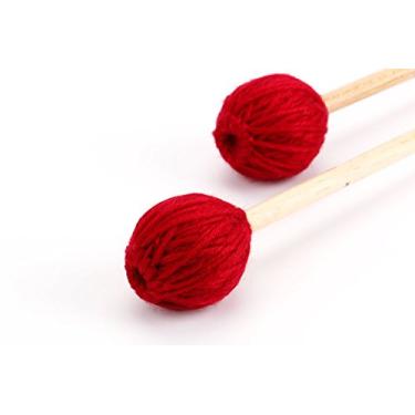 Imagem de Foraineam Marimba de teclado médio série Soloist com cabo de bordo e cabeça de fio vermelho vinho