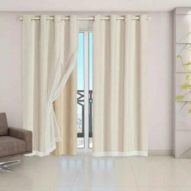 Imagem de Cortina Blackout Pvc com Voil Tecido 4,0 M X 2,5 M em 4 Opções de Core