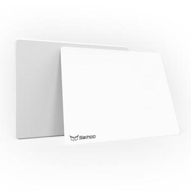 Imagem de Seihoo Mouse pad rígido de resina de plástico branco premium Esports à prova d'água ultra suave sem cheiro irritante ambiente controle rápido e preciso para escritório e laptop de jogos (30 x 24 cm)