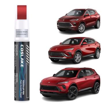 Imagem de COSLAKE Tinta de retoque de carro (Cinnabar metálico (GFM/WA294F)) para Buick, kit de reparo de arranhões de pintura de carro, solução rápida e fácil de reparar, caneta removedor de arranhões 2 em 1