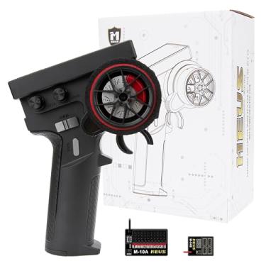 Imagem de MEUS RACING ME-10B RC Transmitter 10 Channels 2.4GHz and Receiver with Coach Mode for 1/8 1/10 1/18 1/24 RC Crawler Car Boat TRX4 TRX4M SCX10 SCX24 Upgrades Parts (Black - 2 Receivers)