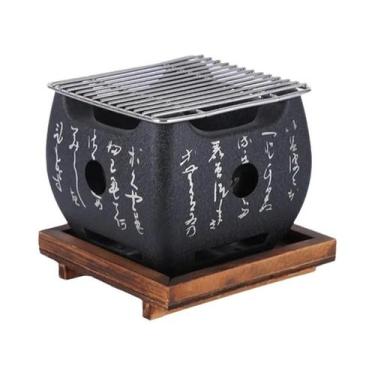 Imagem de Pequeno Mini Churrasqueira a Carvão Bandeja Fogão De Churrasco Domésti