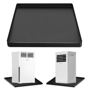 Imagem de Bandeja de gotejamento portátil para ar condicionado, bandeja de drenagem CA de silicone de 59,9 cm x 59,9 cm com borda elevada para unidade CA de 5.000 a 14.000 BTU, bandeja coletora CA para captura