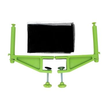 Imagem de UGPLM Conjunto de rede de tênis de mesa para pingue-pongue, suporte de malha portátil, configuração rápida, prática de pingue-pongue, rede com grampo de, Verde