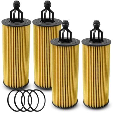 Imagem de Kit de filtro de óleo do motor adequado para Jeep Cherokee Wrangler Chrysler 200 Dodge Charger Challenger Ram ProMaster 1500 2014-2023 Alguns modelos, substitui 68191349AA 68191349AB HP7026, 4 peças,