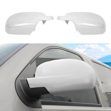 Imagem de CheroCar Capa de espelho retrovisor totalmente adequada para Chevy Silverado GMC Sierra Avalanche Tahoe Suburban Yukon Escalade ESV 2007-2014 Capa de espelho lateral esquerda direita (branca)