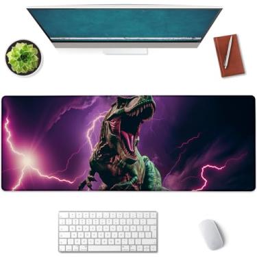 Imagem de Mounidso Mouse pad grande de dinossauro, mouse pad para jogos, base de borracha antiderrapante, acessórios de escritório, tapete de mesa, mousepads T-Rex para escola, trabalho, decoração de casa