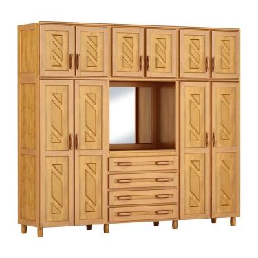 Imagem de Guarda-roupa Grécia Capelinha Casal Mel Espelho 10 Portas